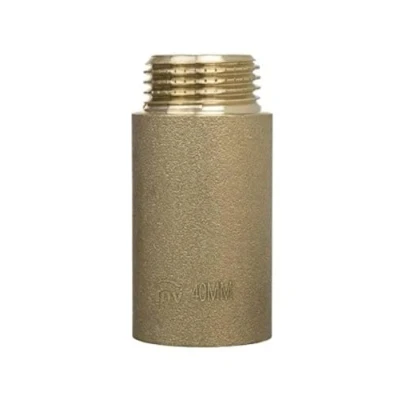 Image of 1/2&quot; BSP (15mm) Pipe Thread Extension Female x Male Cast Iron Brass 40mm Long
