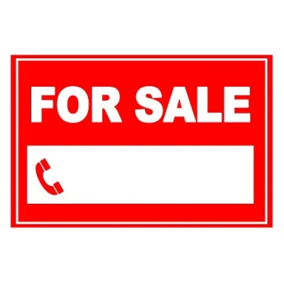 Image of 4 x FOR SALE Red with space Info Sign Label Removable Self Adhesive Waterproof Durable Vinyl Stickers 225mm 160mm