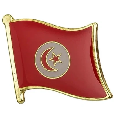 Image of Tunisia National Flag Enamel Metal Pin Badge Diplomat Lapel