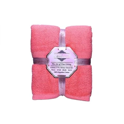 Image of ARA CHOICE 1 &amp; 3pcs Luxury 100% Egyptian Cotton Towels Soft Face Bath Hand Towel Sheet Sets Machine Washable Tumble dry low remove promptly (Face/Hand/Bath Set)