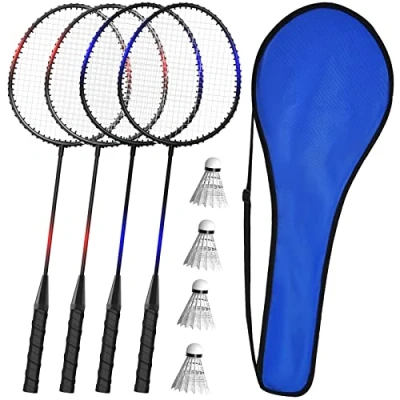 Image of Keehoo Badminton Rackets Set of 2/4 for Adults Kids Family Garden Sports,Beach Camp Games,Including Racquets,Shuttlecocks &amp; Carry Bag