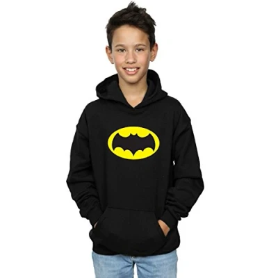 Image of DC Comics Boys Batman TV Series Logo Hoodie Black 12 13 Years