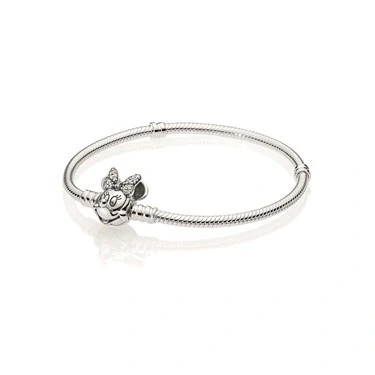 Image of Pandora Disney Minnie silver bracelet with clear cubic zirconia, 17