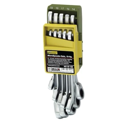 Image of Proxxon 23126 Ratchet Spanner Set (Ratchet and Ratchet) 8 19 mm Extra Long Design Time Saving Working
