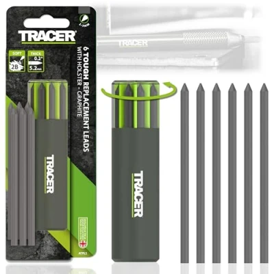 Image of Tracer Tough Construction Pencil Replacement Leads Set 6 x 5.2mm Graphite for the Pencil. of refills