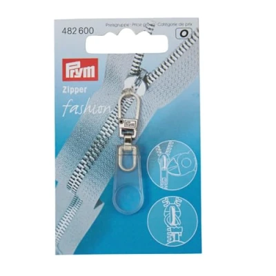 Image of Prym 482600 Fashion Zipper Puller Rubber Plastic/Metal, Silver, Gummi, Transparent, 1 Stück