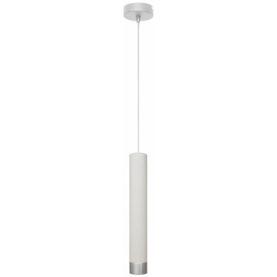 Image of Helam Tuba Slim Pendant Ceiling Light White, Chrome 10cm W Km 1111/1 Wt+Ch