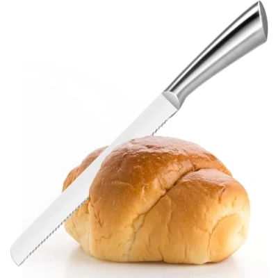 Image of LifHap Serrated Bread Knife, Pastry Slicer 10 Inch/24CM Blade,One Piece Stainless Steel Design,Best Knives for Slicing Bread, Bagels, Cake