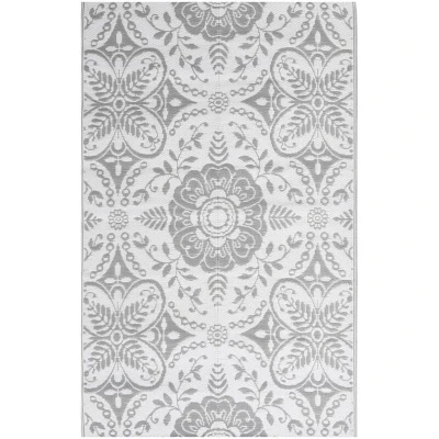 Image of vidaXL Outdoor Rug ARAKIL Light grey 140x200 cm PP