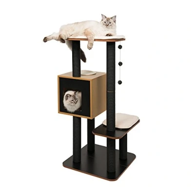 Image of Vesper V High Base Black, Cat Furniture Tree