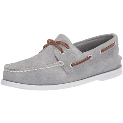 Image of Sperry Men&#039;s A/O 2 Eye Suede Boat Shoe, Grey, 10.5 UK