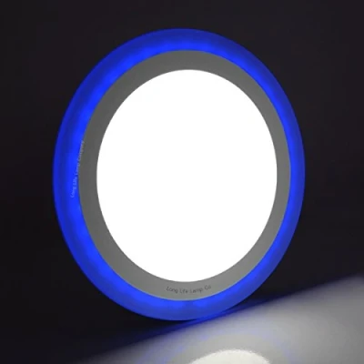 Image of 18w Round Recessed LED Ceiling Panel Light Dual Colour Cool White/Blue 6000k Spotlight Lamp