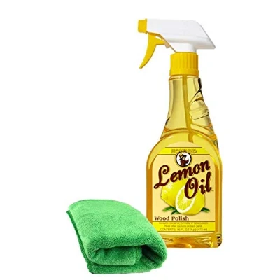 Image of Lemon Oil Furniture Polish by Howard 16oz / 473ml and Professional Microfibre Cloth