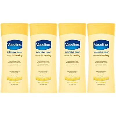 Image of x4 Vaseline Intensive Care Essential Healing Dry Skin Body Lotion 200ml