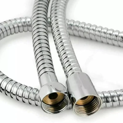 Image of Large Bore Shower Hose 11mm High Flow Anti Kink Stainless Steel Replacement Bathroom Universal Leak Proof Chrome for Pressure Showers (2M)