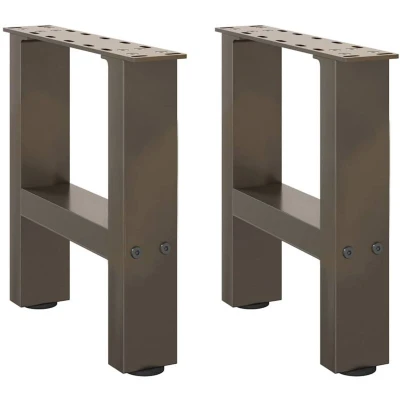 Image of vidaXL Coffee Table Legs Natural Steel 2 pcs 30x(30 31) cm