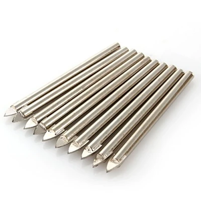 Image of TOPINCN 10Pcs/Set 6Mm Glass Drill Bits Set Ceramic Tile Bit Spear Pointed Design for Mirror Porcelain Marble