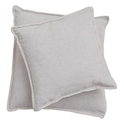 Image of David Fussenegger Sylt Cushion Cover Plain with Embroidery Stitch, felt, 50 cm x