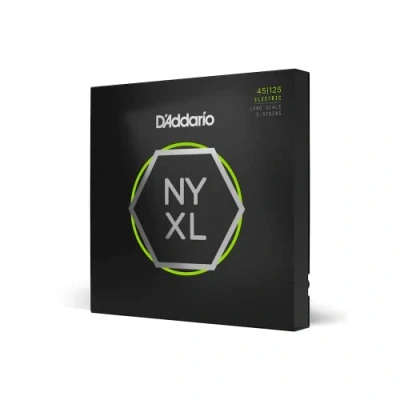Image of D&#039;Addario Bass Guitar Strings NYXL NYXL45125 Unrivaled Strength, Tuning Stability, Enhanced Response For 5 String Basses 45 125 Light Top/Medium Bottom String, Long Scale