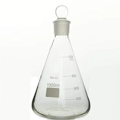 Image of Rocwing Borosilicate 3.3 Glass Graduated Conical Erlenmeyer Flask with Stop (1000ML 29/32)