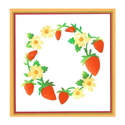 Image of Sizzix Layered Stencils Strawberry Wreath, White, One Size
