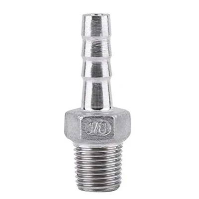 Image of Stainless Steel SS304 Male Thread Pipe Fitting Barb Hose Tail Connector BSP 1/8&quot; 3/4&quot; for Chemical, Water Heating, Mechanical Piping(1 Point = 1/8 * 6mm)