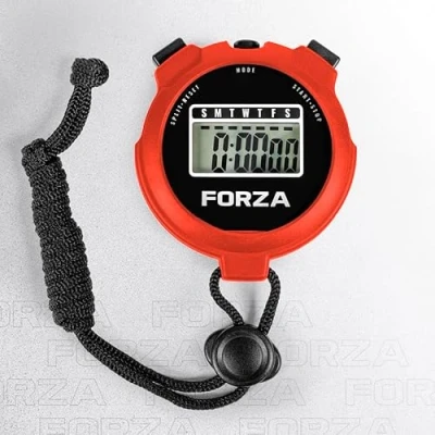 Image of FORZA Stopwatch Multi Functional Sports Timer for Coaches, Athletes and Schools with Water Resistant, Easy to Read Display Choose Your Colour! (Red, Pack of 1)