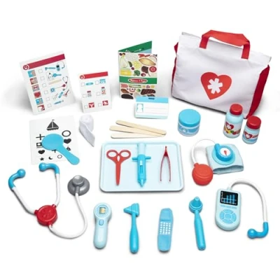 Image of Melissa &amp; Doug Doctors Set for Kids Educational Toys 3+ Year Old Girls or Boys, Kit Children, Doctor 3 Girl Gifts, Dr Playset Role Play Age 4 5 6