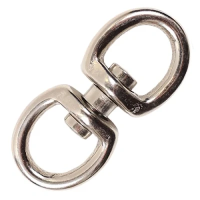 Image of White Hinge Large Anti Tangle Swivel Eye Hook Loop Dog Lead/Chain Hoop Clasp