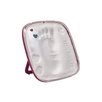Image of Baby Art Hello Handprint and Footprint Kit, Hand &amp; Foot Clay Print Keepsake for Boys Girls, Shower Gifts Mum, Newborn Gift, Nursery Decor, color Burgundy