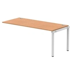 Image of Impulse Bench Single Row Ext Kit 1800 Silver Frame Desk Oak