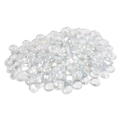 Image of ARSUK Glass Pebbles Decorative Stones Beads Nuggets Gems Mosaic Tiles for Vases Craft Garden Bowls Fish Tank (70 80 Clear Pebbles)