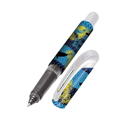 Image of Online ergonomic rollerball pen Ocean for school &amp; college │ soft grip part left and right handed standard ink cartridges, refillable pens beginners, pupils, students