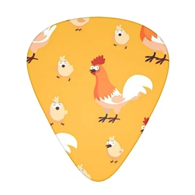 Image of Chicken Chick Guitar Picks 12 Pack, Includes Thin, Medium &amp; Heavy For Acoustic Guitar,Ukulele Etc.