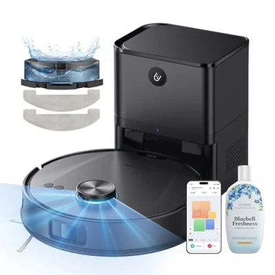 Image of Ultenic T20 Pro Robot Vacuum Cleaner with Mop, 8000 Pa Suction, AI Powered Laser Obstacle Detection, 150 Mins Runtime Robotic Vacuums Auto Emptying Station for Pet Hair, Carpet, Hard Floor