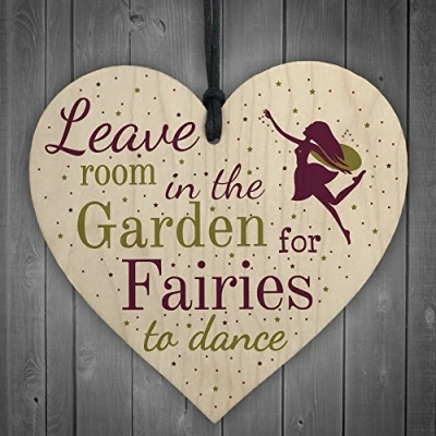 Image of RED OCEAN Novelty Fairy Garden Gardening Shed Hanging Wooden Sign Chic Plaque Friendship Decor Gift