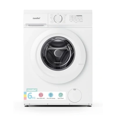 Image of Comfee CFE10EW60/W Freestanding Washing Machine,6KG Load,Heat Wash 90℃,Ultra Slim 400mm,Quick Wash,15 Programs,White