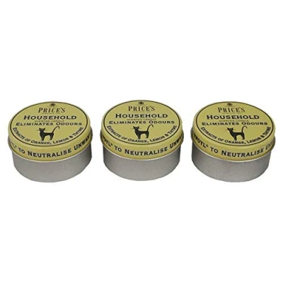 Image of Price&#039;s Household Scented Candle in Tin Eliminates Odours Triple Pack