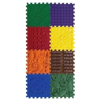 Image of ORTO NATURE Massage Puzzle Floor Mats Orthopedic Game Mat for Kids, Sensory Play, Interlocking Tiles, Childrens Play Mats, Set (Happy Path)