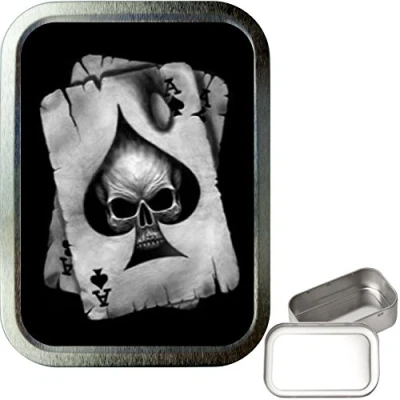 Image of TEEZ Ace of Spades 2oz Silver Tobacco Tin, Baccy Smoking Tin