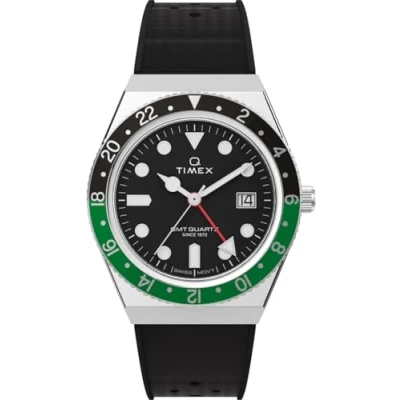 Image of Timex Q GMT 38mm Rubber Strap Watch TW2W57500