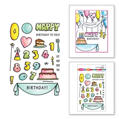 Image of Spellbinders Stampendous FransFormer™ Birthday Clear Stamps
