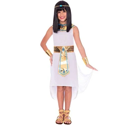 Image of amscan 9906396 Girls Egyptian Girl Book Week Fancy Dress Costume Age 6 8 Years