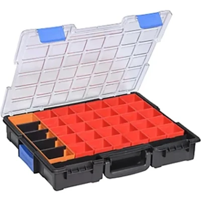 Image of allit EuroPlus Pro &gt; K&lt; 44/36 Small Parts Case with Connection Clips, Removable Boxes and High Impact Lid, Stackable 36 Compartments, Vehicle Equipment, Screw Case, 454250
