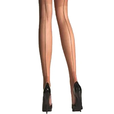 Image of Yummy Bee Sheer Tights for Women Seamed Back Seam Plus Size Women&#039;s 8 18 (Nude, M)