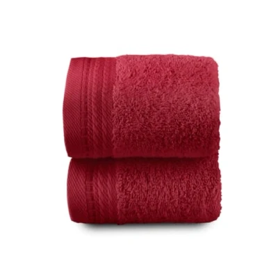 Image of Top Towel Premium Large Bath Towels 2 Face or Bidet 30x50cm 100% Cotton 600g Maroon