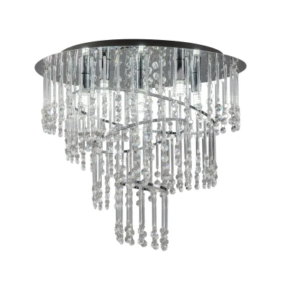 Image of Terre Crystal Ceiling Light, Chrome, 6x G9