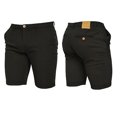 Image of Crosshatch Mens Stretch Slim Fit Chino Shorts with Pockets for Summer, Holiday, Golf by Jeanbase Black 38