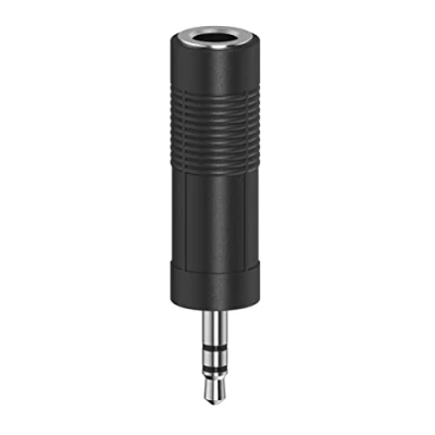Image of Hama 6.35 3.5 Jack Adapter (6.3 mm Female to Male Adapter, Stereo, Headphone Jack, Audio Stereo Connector, Ideal Audio/Electric Piano/Keyboard Mixer) Black