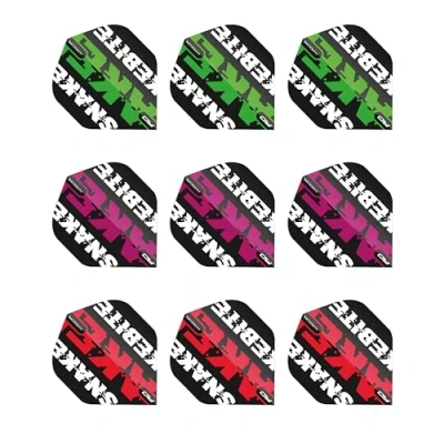 Image of RED DRAGON Peter Wright Snakebite Assorted Hardcore Flight pack 3 Sets per